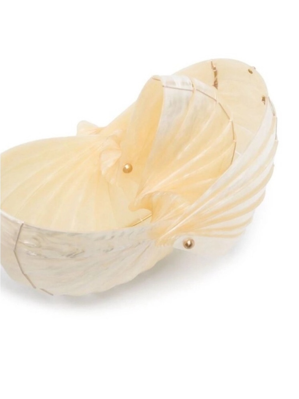 Cult Gaia Sirena Shell Acrylic Rounded Seashell Clutch in Ivory - Picture 13 of 14